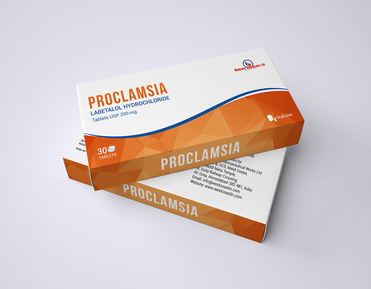 Proclamsia Tablets Box Packaging Design