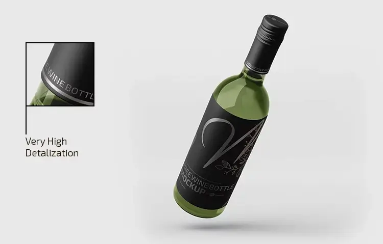 Free Wine Bottle Mockup in PSD - Free Wine Bottle PSD Mockups