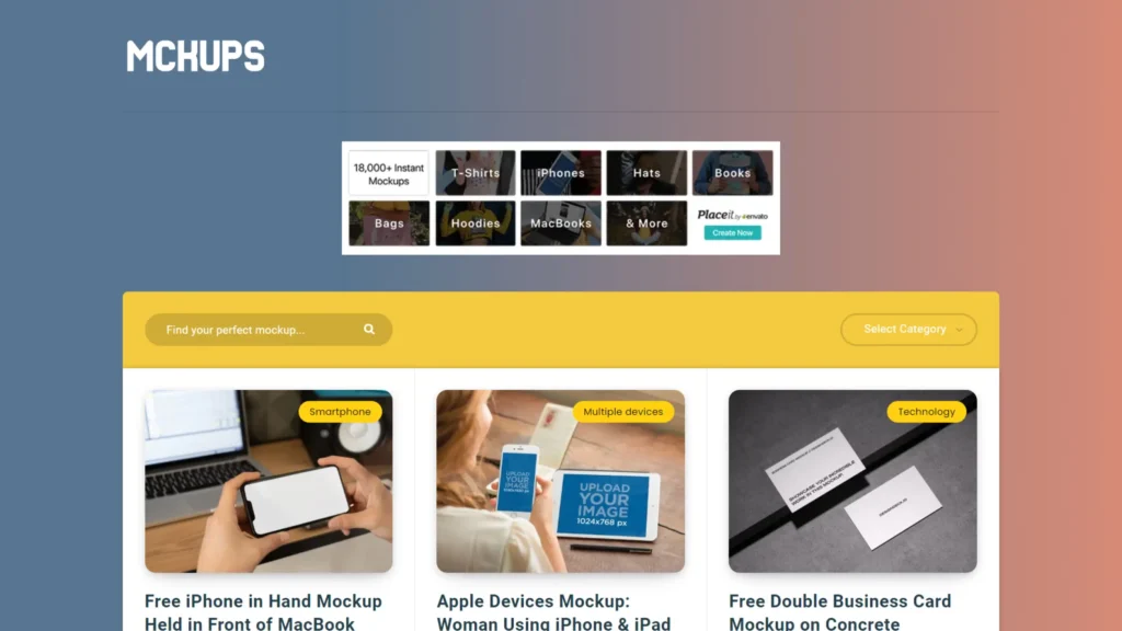 Mckups - Free Mockup Websites for Designers