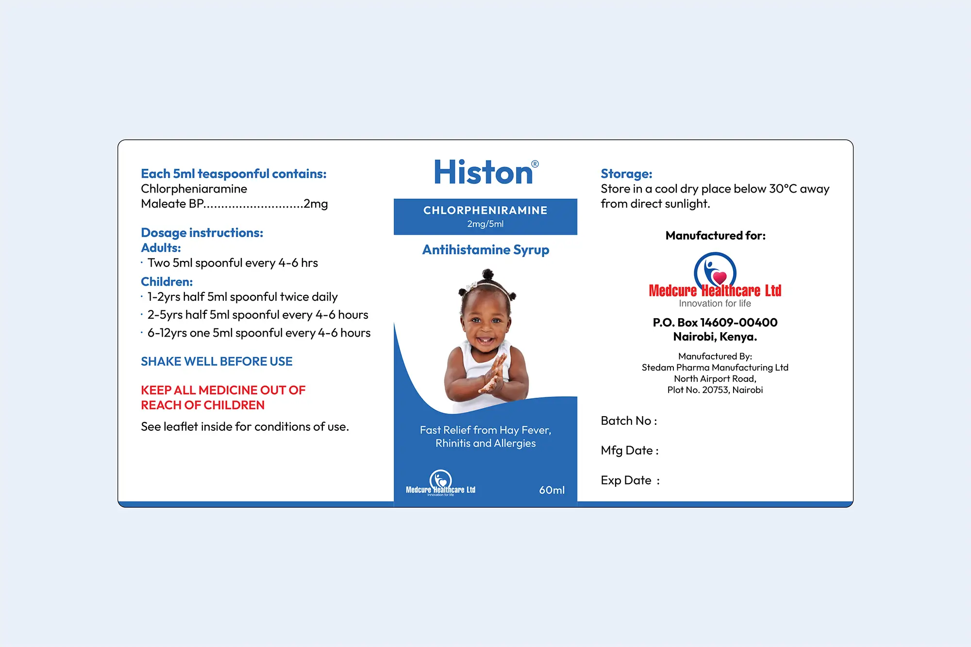 Histon Syrup Box and Label Design